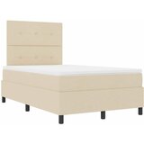 Krevet s opruga kutije s LED trakama Krema 120 x 190 cm tkanina | Eponuda.ba