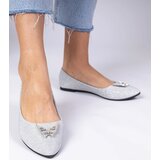 Gemre Silver women's glitter ballet flats with butterfly Denny | shoptok.hr