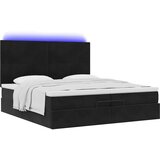 vidaXL Otomanski posteljni okvir z vzmetnicami črn 200x200cm žamet | Shoptok.si