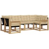 vidaXL Zunanja garnitura za sedenje z blazino 6 pcs Bela in bež, (5000280517) | Shoptok.si