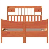 vidaXL Posteljni okvir brez vzmetnice voščeno rjav 160x200 cm borovina | Shoptok.si