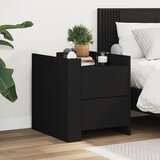 The Living Store Nočna omarica črna 45x50x50 cm inženirski les - Nočna Omarica, (21568498) | Shoptok.si