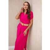 Włoski Dress with a decorative belt fuchsia | ePonuda.com