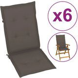 vidaXL Blazine za vrtne stole 6 kosov taupe 120x50x3 cm Cene