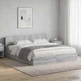  Okvir kreveta s pohranom s ladicama Siva Sonoma 200 x 200 cm | Eponuda.com