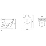 Sanotechnik viseča WC školjka brez roba z desko s počasnim zapiranjem UNO GU100 | Shoptok.si