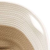 vidaXL Košara za pohranu bež-bijela Ø 43 x 35 cm od pamuka | shoptok.hr