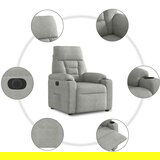 vidaXL Električni naslonjač svijetlosivi od mikrovlakana | shoptok.hr
