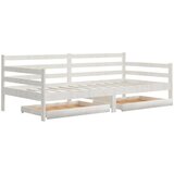  Dnevni ležaj s ladicama 90 x 200 cm bijeli od masivne borovine | shoptok.hr