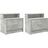  Noćni ormarići s ladicom 2 kom beton sivi 51x31x47 cm | Eponuda.com