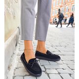 Gemre Black women's eco-suede loafers with a bow Sarina | Shoptok.si