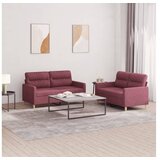 vidaXL 2-dijelni set sofa s jastucima crvena boja vina od tkanine Cijene