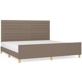  Za krevet s uzglavljem smeđesivi 200 x 200 cm od tkanine | shoptok.hr