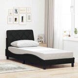 Maison Chic Posteljni okvir - Enojna postelja - Postelja za odrasle brez vzmetnice Črna 80x200cm Tkanina-J11807, (21768980) | Shoptok.si