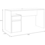 MID.YOU PISALNA MIZA umetna masa, leseni material siva, barve hrasta | Shoptok.si