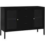  Komoda crna 105 x 35 x 70 cm od čelika i kaljenog stakla | shoptok.hr