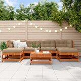  Set lounge namještaja za vrt 7 pcs Vosak Smeđa Masivna borovina - Vosak smeđa bor | shoptok.hr