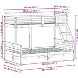  Krevet na kat 80x200/120x200 cm masivna borovina voštano smeđi | shoptok.hr