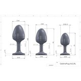 Dorcel Geisha Plug Diamond M - analni dildo od bijelog kamena (crni) | shoptok.hr