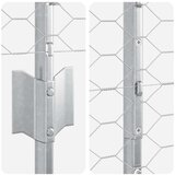  Ograjni stebri 22 kos U-kanal 160 cm galvanizirano jeklo, šesterokotna ograja 1.6x25 m galvanizirano jeklo | Shoptok.si
