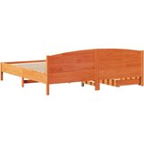  Okvir kreveta bez madraca voštano smeđi 200x200 cm od borovine | shoptok.hr