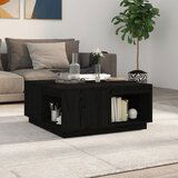The Living Store Klubska mizica črna 80x81x36,5 cm trdna borovina - Klubska Mizica, (21574447) | Shoptok.si