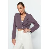 Trendyol Gray Crop Jacket With Woven Lining Cene