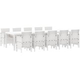  Vrtni set za objed 11 pcs Bijela i Taupe Sintetički ratan | shoptok.hr