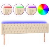Maison Chic led posteljno vzglavje - vzglavna omarica - nočna omarica krem 203x16x78/88 cm blago, (21706606) Cene