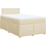 vidaXL box spring postelja z vzmetnico krem 120x200 cm blago, (21308363) | Shoptok.si