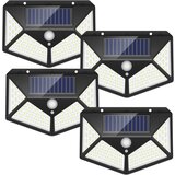 Glamaris 4pcs solarna stenska svetilka zunanji senzor gibanja LED stenska svetilka hladno bela 6000K za dvorišče, vrt, hodnik, terasa, zaprta stenska pot, pa, (21163701) Cene
