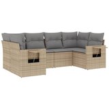 6-dijelni set vrtnih sofa s jastucima bež od poliratana | shoptok.hr