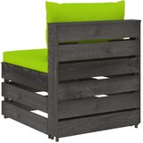  Modularna srednja sofa s jastucima od sivo impregniranog drva Zelena | shoptok.hr