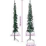 Tanka umjetna polovica božićnog drvca sa stalkom zelena 150 cm | shoptok.hr