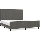 The Living Store Posteljni okvir z vzglavjem temno siv 180x200 cm žamet - Posteljni Okvir Z Vzglavjem, (21491218) | Shoptok.si