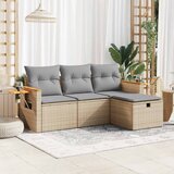 Maison Chic Seti vrtnega pohištva - Vrtna garnitura - Vrtni pohištvo set 4-delna z blazinami bež poli ratan, (21809515) | Shoptok.si