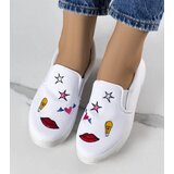 Gemre White fabric sneakers with Anais patches | Shoptok.si