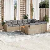 vidaXL 11-dijelni set vrtnih sofa s jastucima bež od poliratana | shoptok.hr