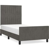  Posteljni okvir z vzglavjem temno siv 90x200 cm žamet, (20788524) | Shoptok.si