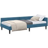  Kutni okvir kreveta s uzglavljem Plava 90 cm x 190 cm Baršun | shoptok.hr