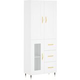 vidaXL Visoka omara bela 69,5x34x180 cm inženirski les | Shoptok.si