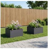 vidaXL Vrtna saksija 2 kom. Antracit 60 x 60 x 40 cm Čelična vrata - Antracit 60 x 60 x 40 cm 2 | shoptok.hr