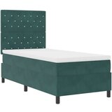 vidaXL Box Spring Krevet s Madracem Tamnozelena 100x200 cm Baršun | shoptok.hr