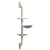 Zidna penjalica za mačke sa stupom za grebanje siva 142,5 cm | Eponuda.com