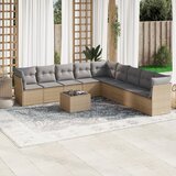 vidaXL 10-dijelni set vrtnih sofa s jastucima bež od poliratana | shoptok.hr