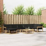  Set vanjskih sofa 8 kom. Bijela i crna Čvrsto drvo akacije | shoptok.hr