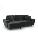 Cosmopolitan Design Tamno siva baršunasti sklopiva/s prostorom za odlaganje kutna garnitura (s lijevim kutom/s ležaljkom) Kyoto – | shoptok.hr