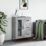 vidaXL Komoda betonsko siva 69,5x34x90 cm inženirski les | Shoptok.si