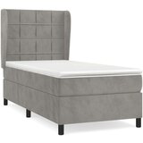 Box spring krevet s madracem svjetlosivi 100x200 cm baršunasti | shoptok.hr