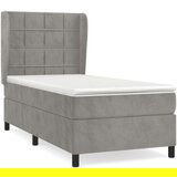 Box spring postelja z vzmetnico svetlo siva 100x200 cm žamet, (20723705) | Shoptok.si